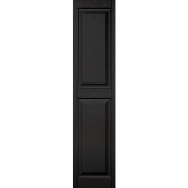 Builders Edge 15 in. x 63 in. Black Panel Shutter, (2-Pack)