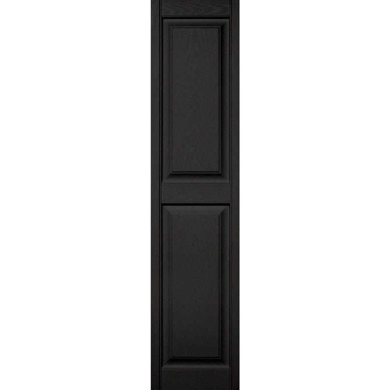 Builders Edge 15 in. x 63 in. Black Panel Shutter, (2-Pack)