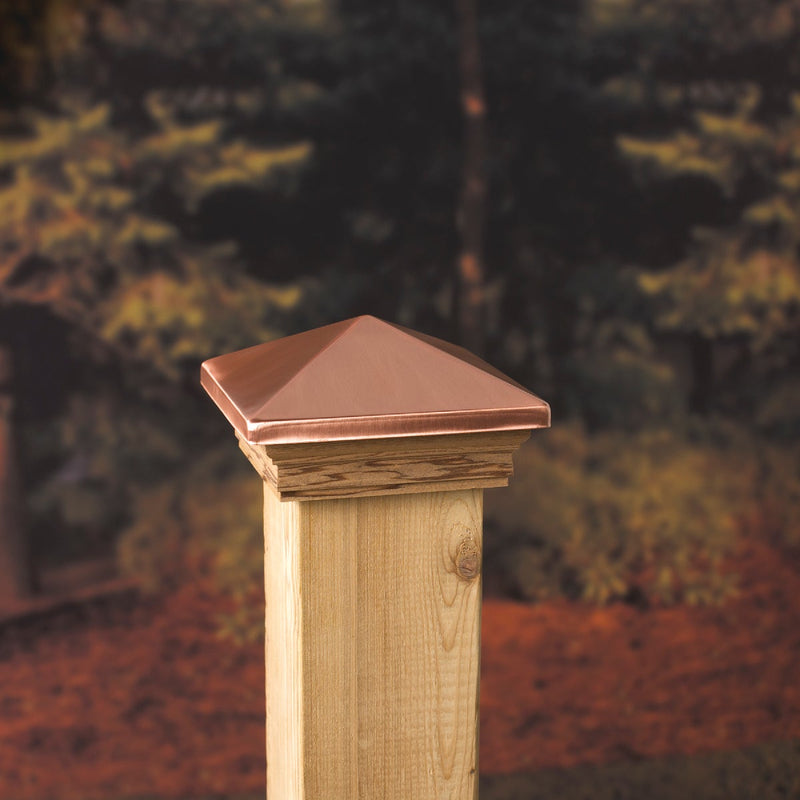 Deckorators 4 In. x 4 In. Plastic Top, Pressure Treated Pine Base Press-On Post Cap