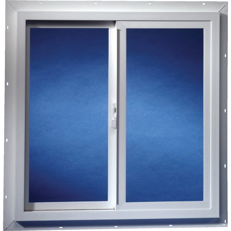 Dup-Corp. Agriclass  36 In. W x 36 In. H White Vinyl Tempered Glass Double Slide Utility Window