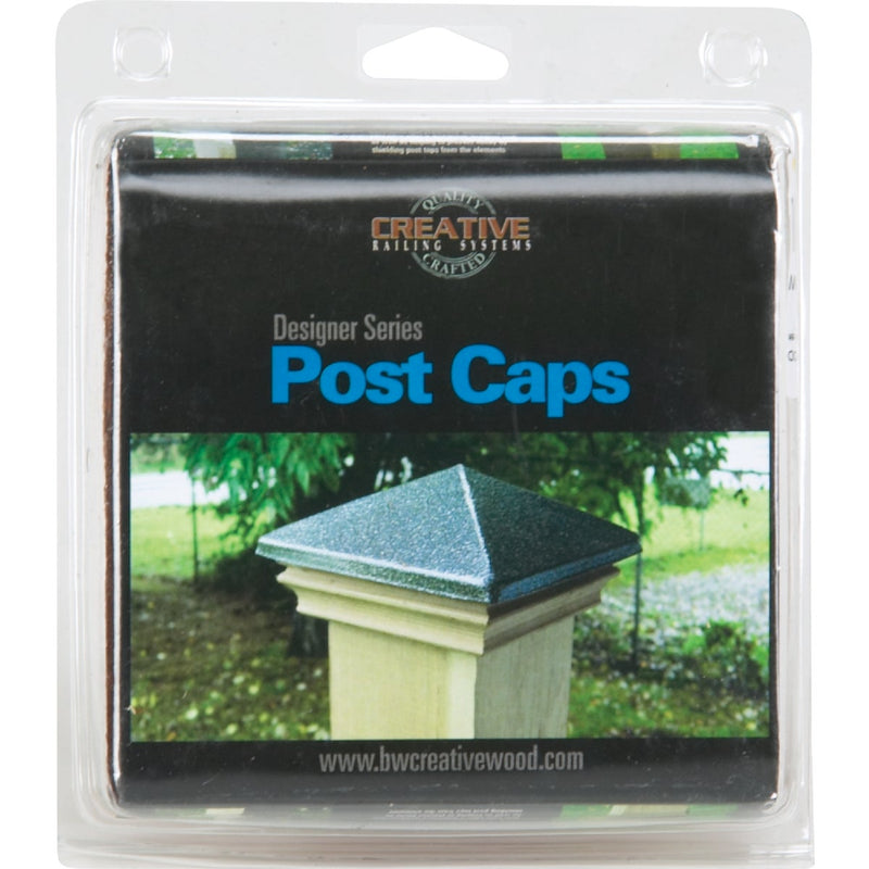 Deckorators 4 In. x 4 In. Plastic Top, Cedar Base Press-On Post Cap