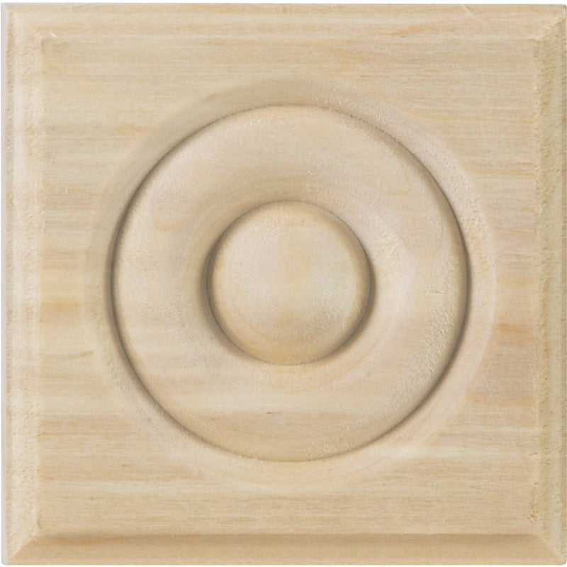 House of Fara 7/8 In. x 3-1/4 In. Unfinished Hardwood Rosette Block