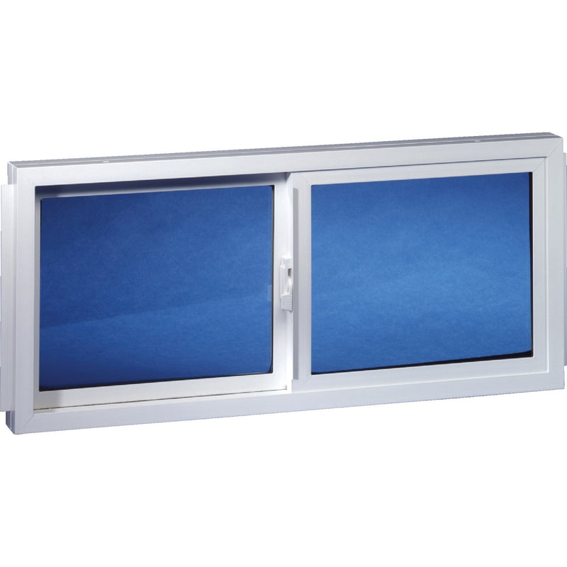 Duo-Corp. 31.875 In. W. x 15.5 In. H White Vinyl Double Slide Basement Window