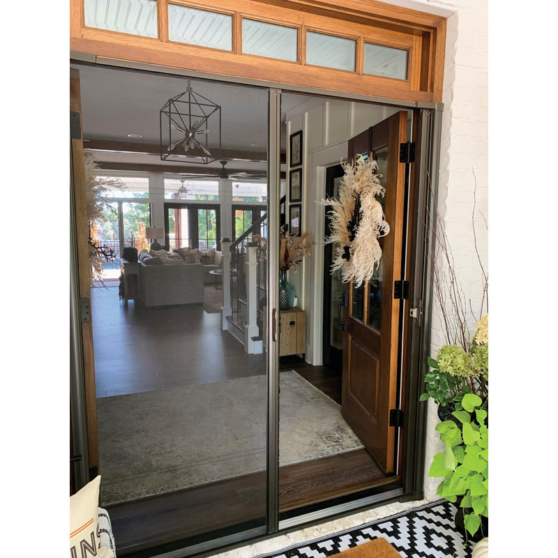 Larson Brisa 68 In. To 72 In. W x 80 In. to 81 In. H Double Door Brown Retractable Screen