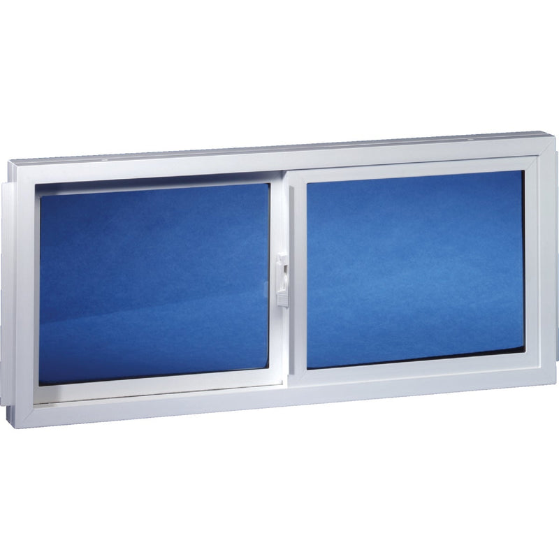 Duo-Corp. 31.875 In. W. x 19.5 In. H White Vinyl Double Slide Basement Window