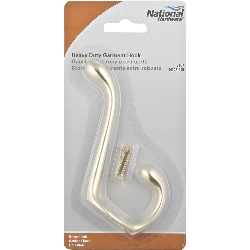 National Heavy-Duty Brass Wardrobe Hook