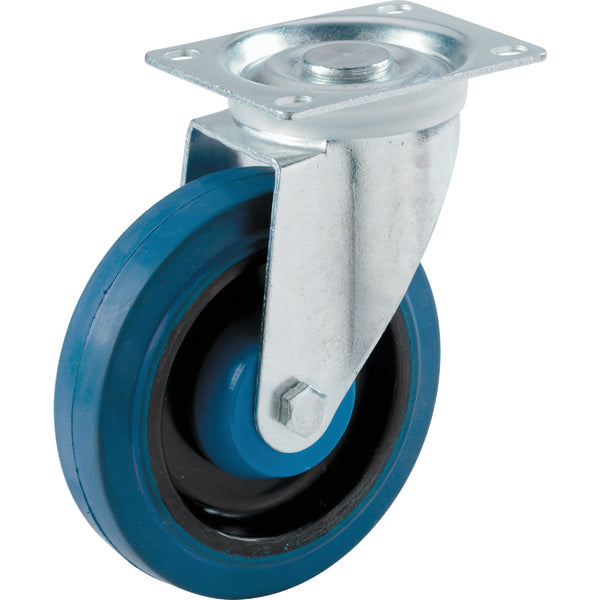 Shepherd 4 In. Elastic Rubber General-Duty Swivel Plate Caster