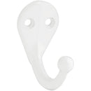 National White Single Cloth Wardrobe Hook, 2 per Card