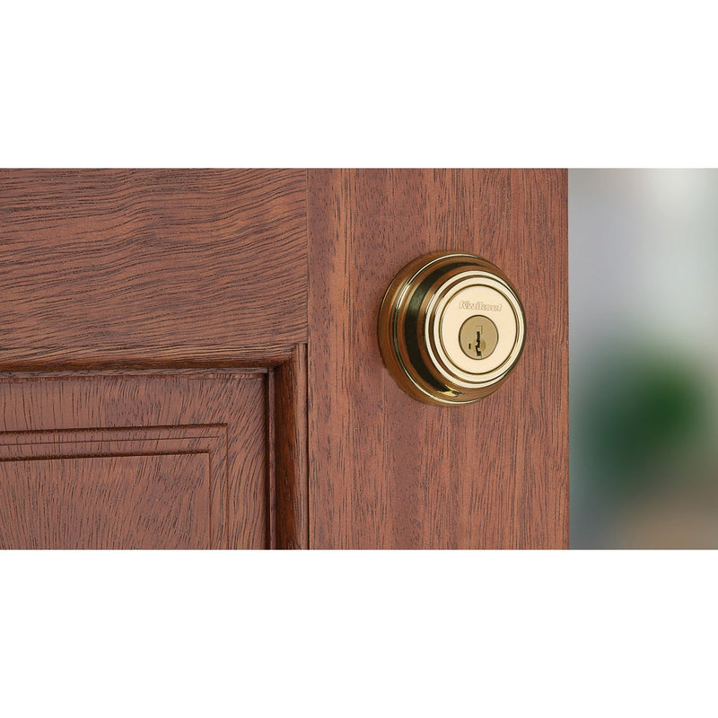 Kwikset Signature Series Polished Brass Single Cylinder Deadbolt