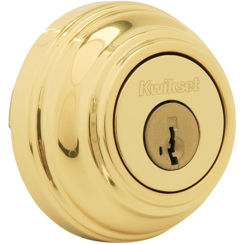 Kwikset Signature Series Polished Brass Single Cylinder Deadbolt