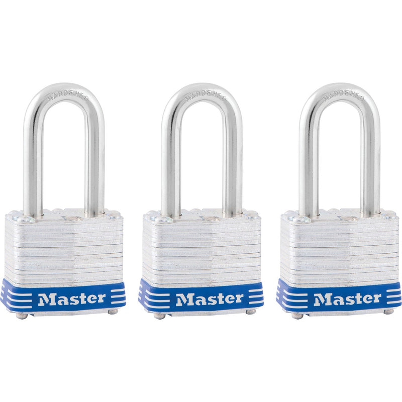 Master Lock 1-9/16 In. Laminated Steel Keyed Padlock (3-Pack)