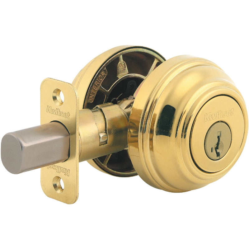 Kwikset Signature Series Polished Brass Double Cylinder Deadbolt with SmartKey