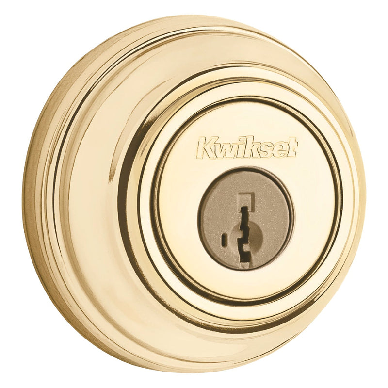 Kwikset Signature Series Polished Brass Double Cylinder Deadbolt with SmartKey