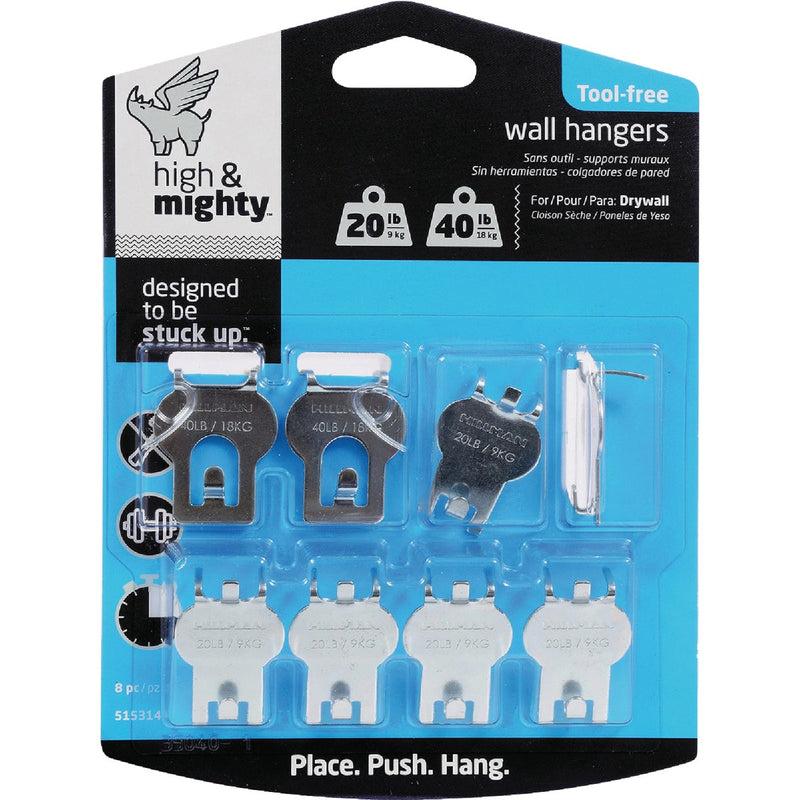 High and Mighty 20 Lb. to 40 Lb. Picture Hanger Kit (8-Piece)