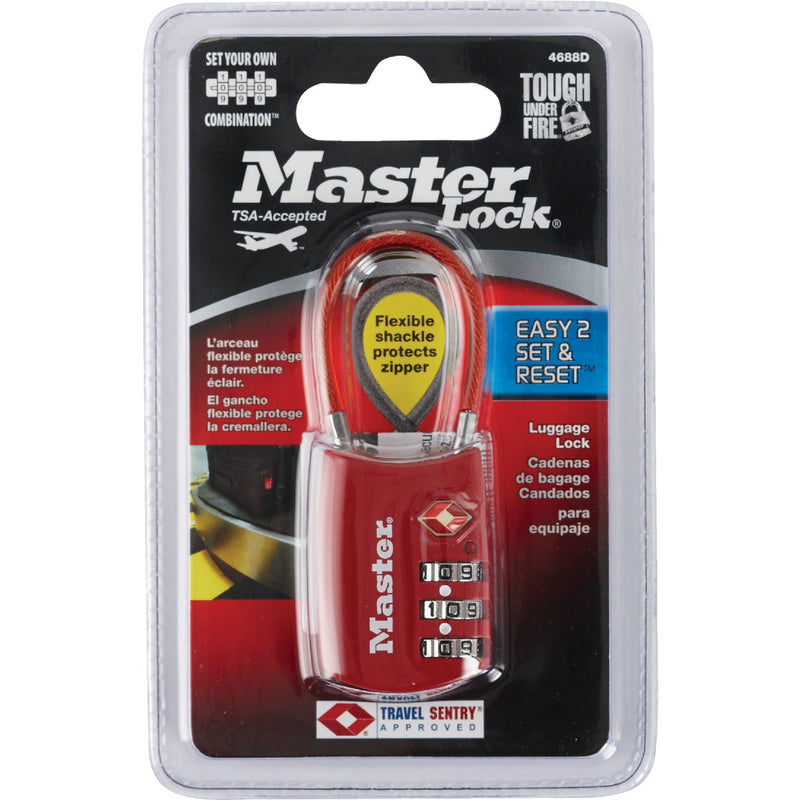 Master Lock 1.19 In. Steel Shackle Combination Padlock (TSA Accepted)