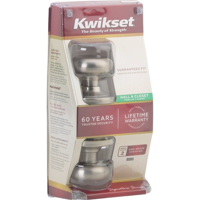 Kwikset Signature Series Satin Nickel Hall & Closet Door Knob