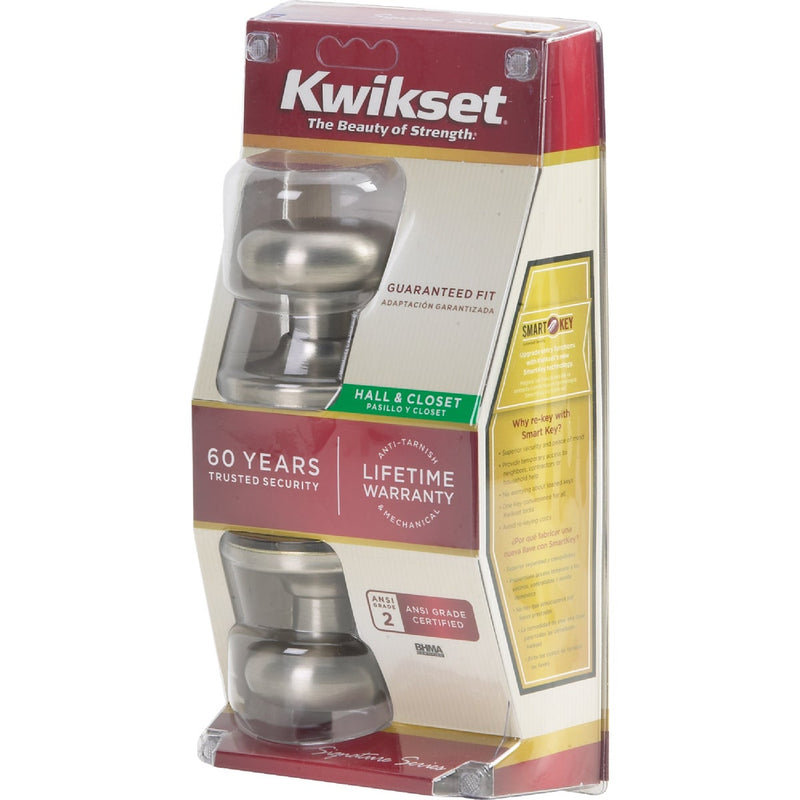 Kwikset Signature Series Satin Nickel Hall & Closet Door Knob