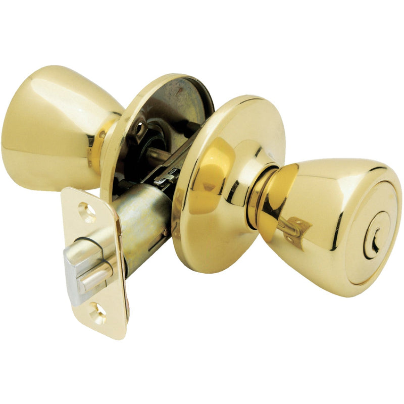 Ultra Hardware Ultra Security Series Polished Brass Entry Door Knob