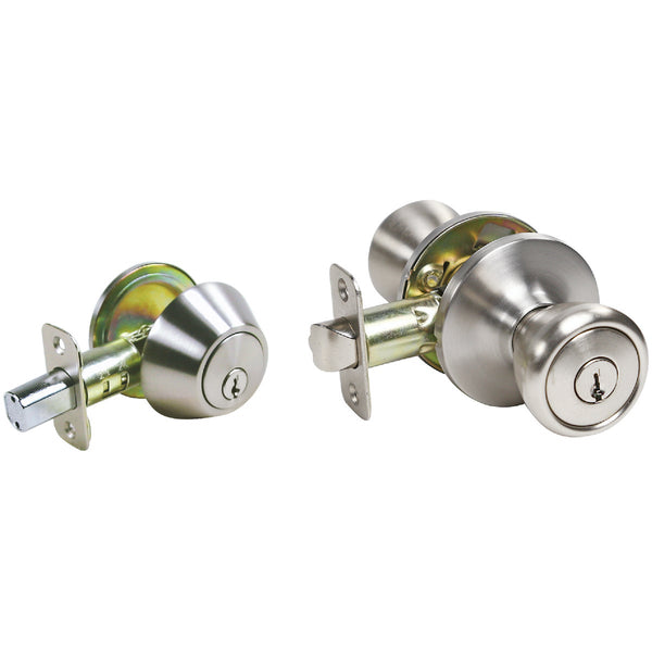 Ultra Howard Berger Stainless Steel Deadbolt and Door Knob Combo