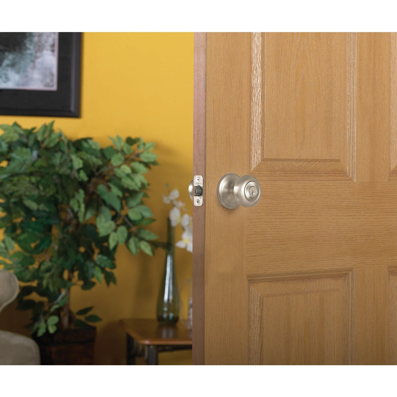 Kwikset Signature Series Satin Nickel Juno Entry Door Knob with SmartKey