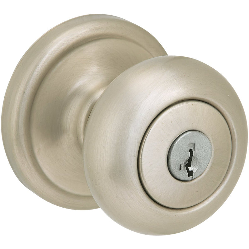 Kwikset Signature Series Satin Nickel Juno Entry Door Knob with SmartKey