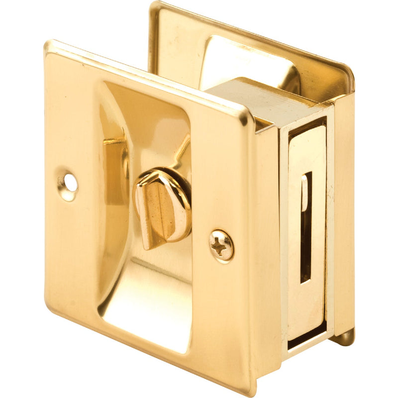 Prime-Line Brass Pocket Door Lock Pull