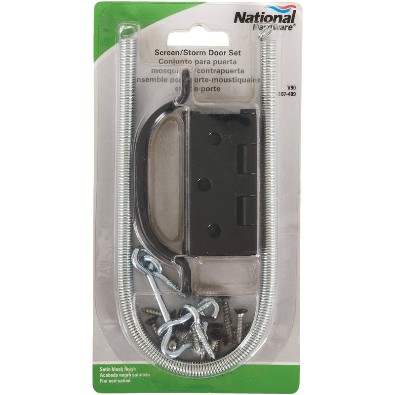 National Black 2-Hinge Screen Door Kit