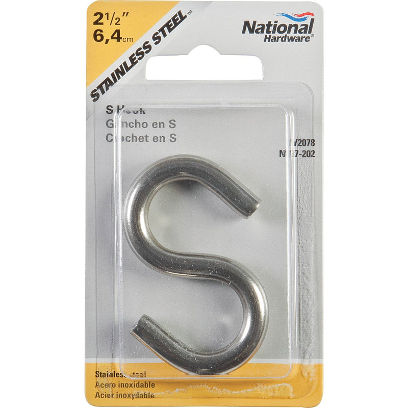 National 2-1/2 In. Stainless Steel Heavy Open S Hook