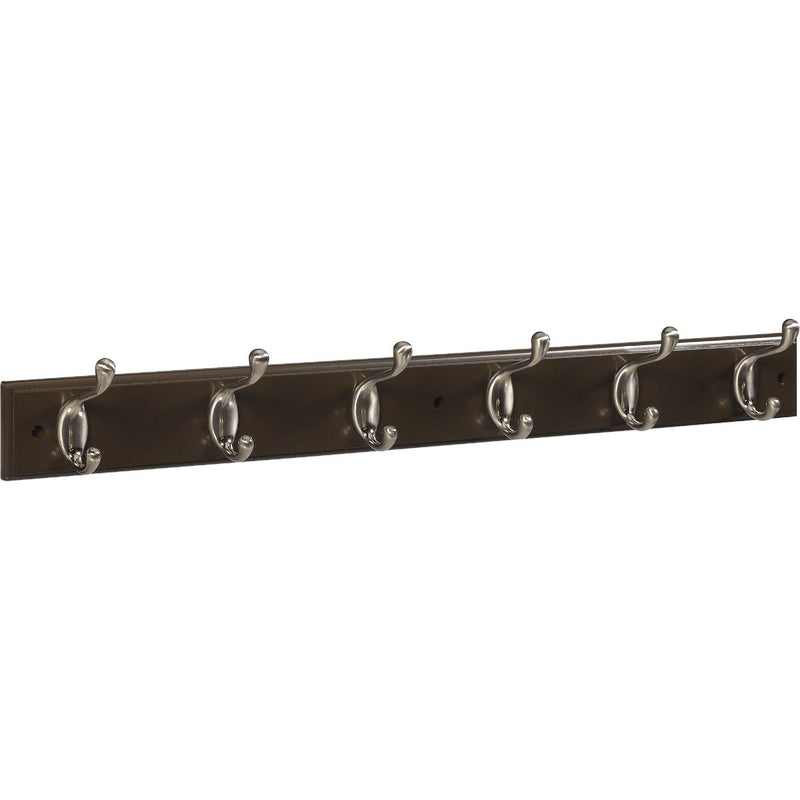 Stanley 27 In. Satin Nickel/Walnut Hook Rail