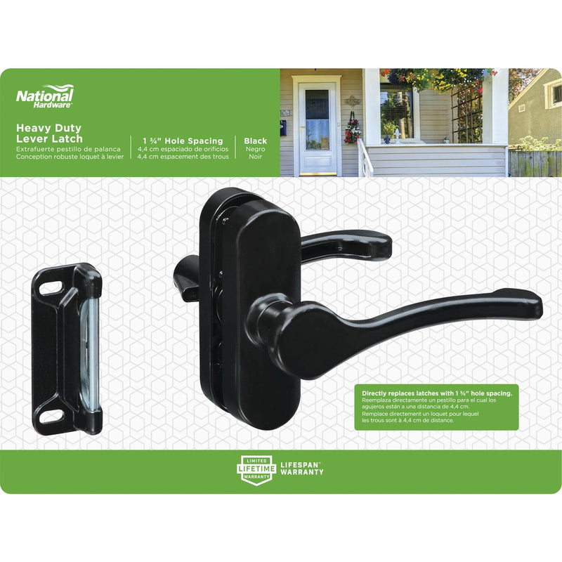 National Black Lever Screen/Storm Door Latch