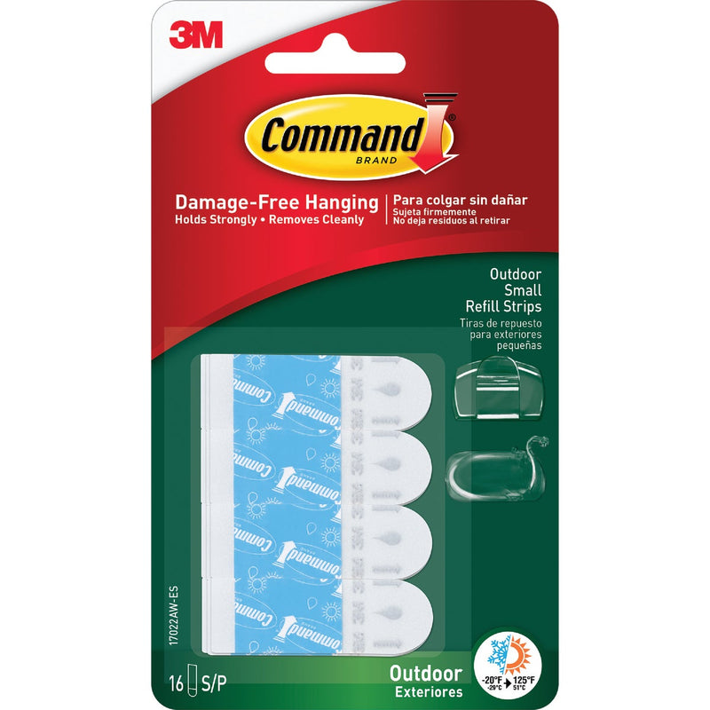 Command Outdoor Small Adhesive Strip, 16 Strips