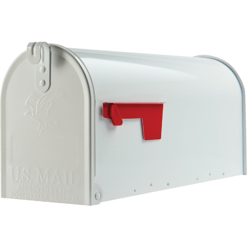 Gibraltar Elite T1 White Steel Rural Post Mount Mailbox