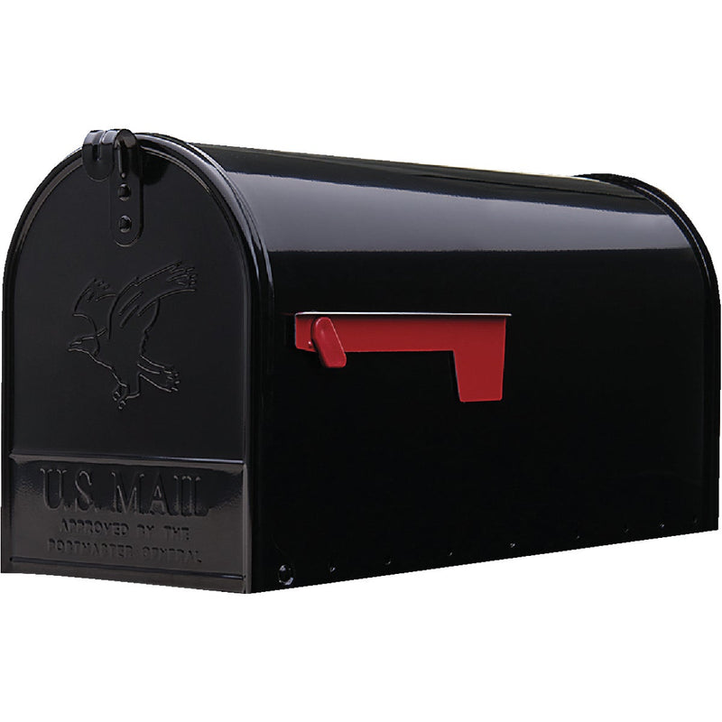 Gibraltar Elite T2 Large Black Steel Rural Post Mount Mailbox