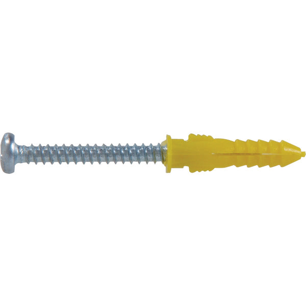 Hillman #4 - #6 - #8 Thread x 7/8 In. Yellow Ribbed Plastic Anchor (6 Ct.)