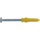 Hillman #4 - #6 - #8 Thread x 7/8 In. Yellow Ribbed Plastic Anchor (75 Ct.)