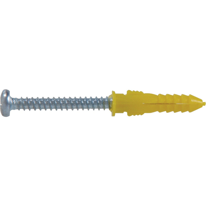 Hillman #4 - #6 - #8 Thread x 7/8 In. Yellow Ribbed Plastic Anchor (75 Ct.)