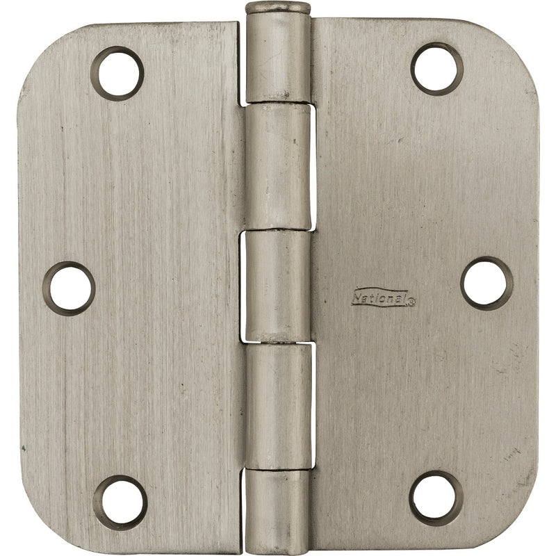 National 3-1/2 In. x 5/8 In. Radius Satin Nickel Door Hinge