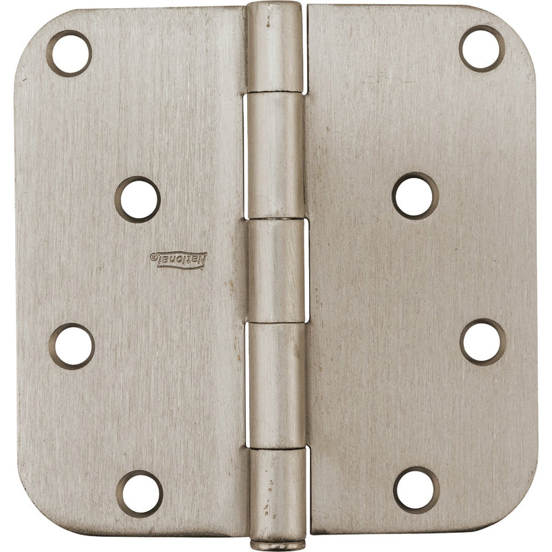 National 4 In. x 5/8 In. Radius Satin Nickel Door Hinge