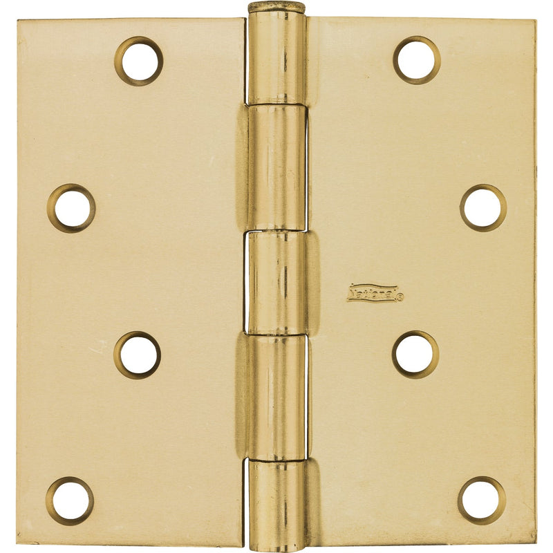 National 4 In. Square Satin Brass Door Hinge