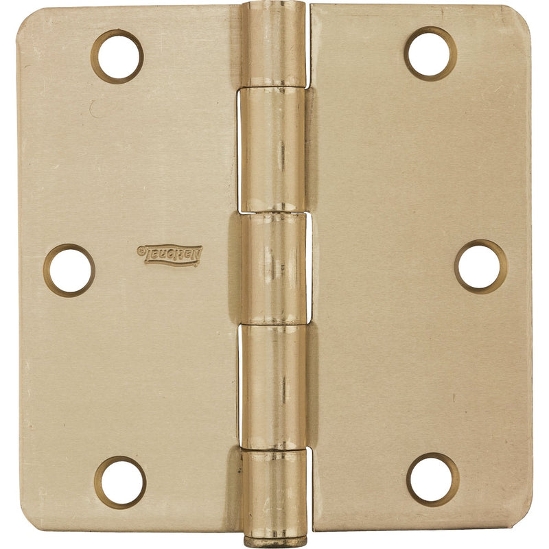 National 3-1/2 In. x 1/4 In. Radius Satin Brass Door Hinge