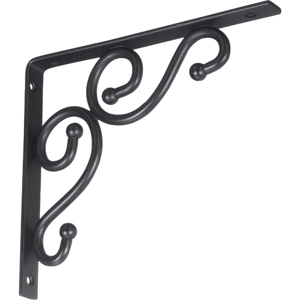 National 773 7 In. D. x 8 In. H. Black Steel Decorative Shelf Bracket