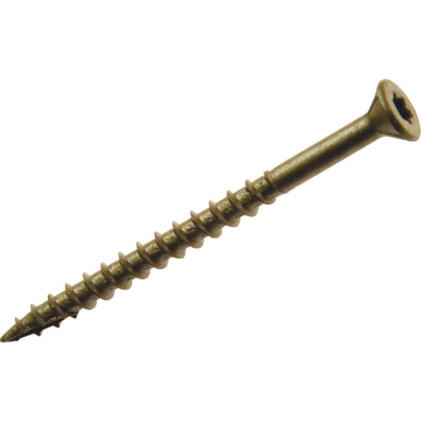 Grip-Rite PrimeGuard Plus #10 x 5 In. Gold Star Wood Deck Screw (25 Lb. Pail)