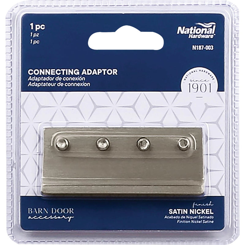 National Satin Nickel Steel Barn Door Track Adapter