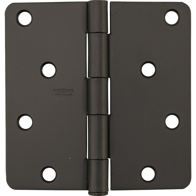 National 4 In. x 1/4 In. Radius Oil Rubbed Bronze Door Hinge