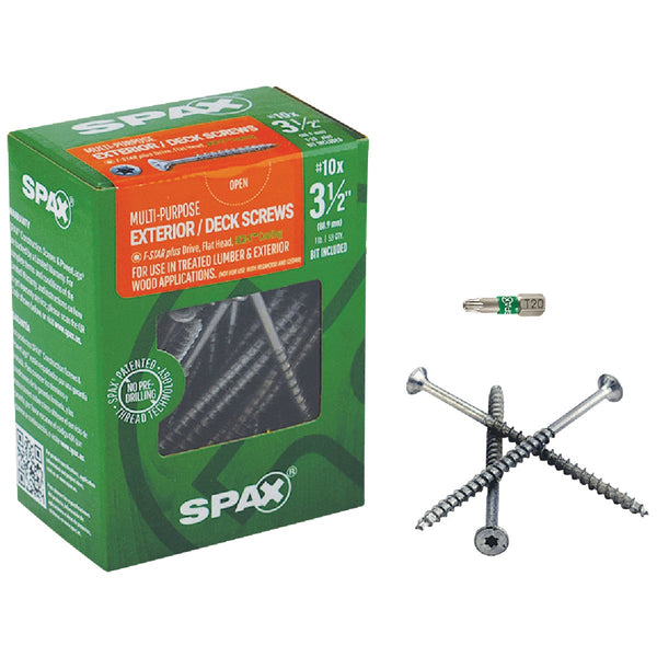 Spax #10 x 3-1/2 In. Flat Head Exterior Multi-Material Construction Screw (1 Lb. Box)