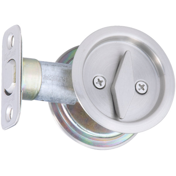 National Privacy Satin Nickel Pocket Door Lock Pull