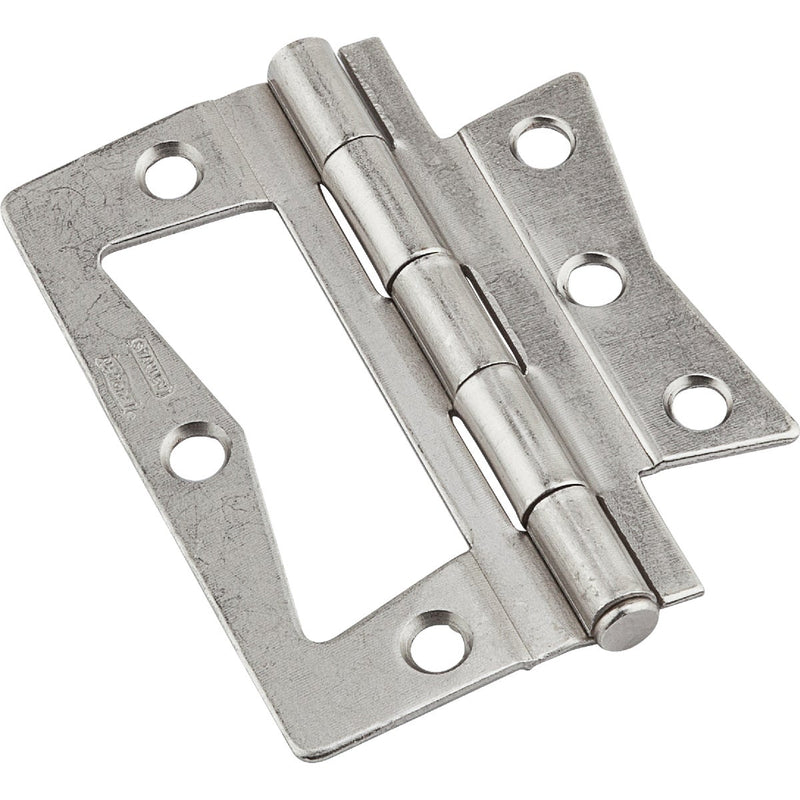 National 3 In. Satin Nickel Surface-Mounted Door Hinge (2-Count)