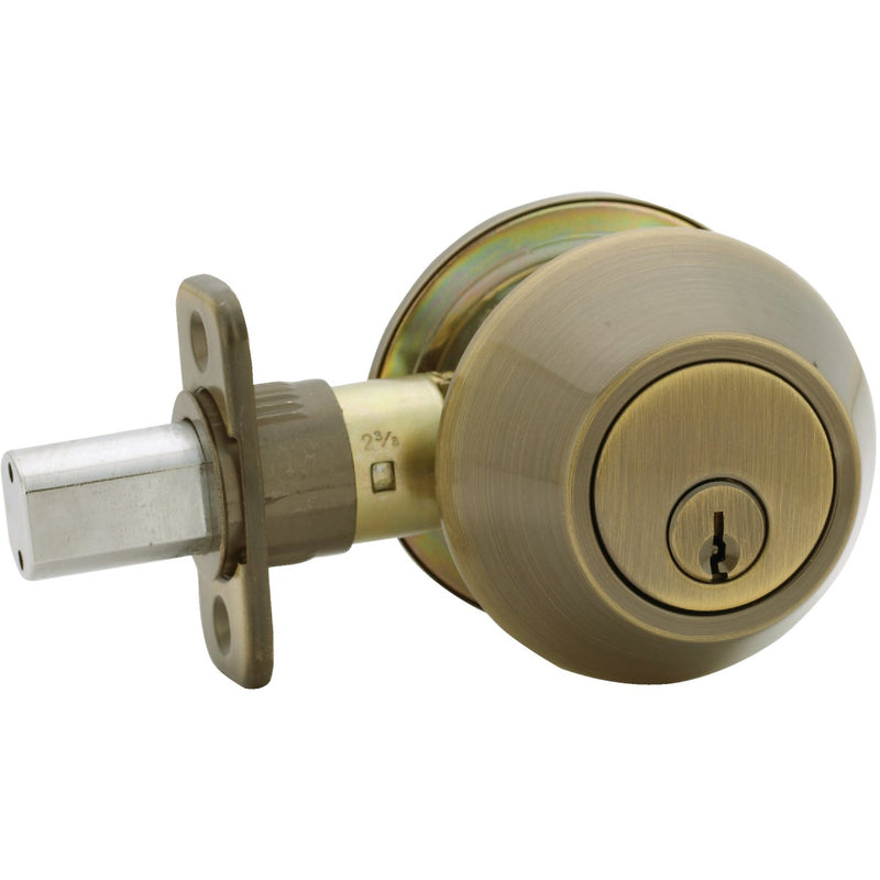 Steel Pro Antique Brass Double Cylinder Deadbolt