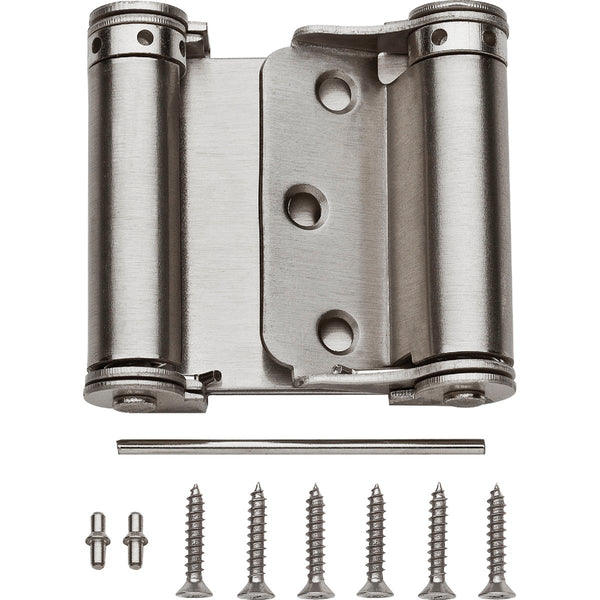 National 3 In. Satin Nickel Double-Acting Spring Door Hinge