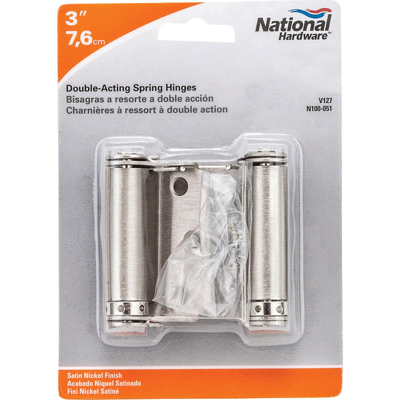 National 3 In. Satin Nickel Double-Acting Spring Door Hinge